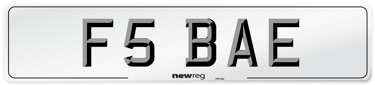 F5 BAE Number Plate from New Reg